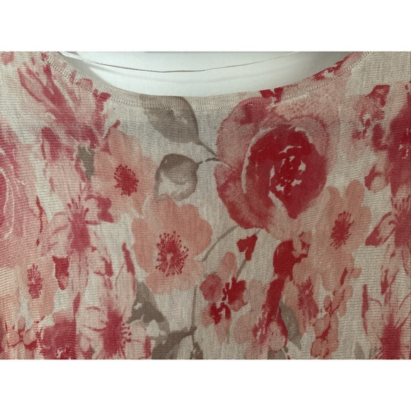 NWT INC. International Concepts Floral Pink Tan Tunic Dress Fairy Sz M - Picture 9 of 11